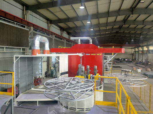 Beli Polyethylene Turret Rotational Molding Equipment PLC Control System 1000 Liters pembuatan online