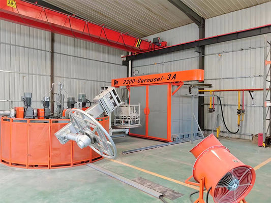 Beli High Capacity Polyethylene Turret Roto Mold Machine PLC Control System 1000 Liters pembuatan online